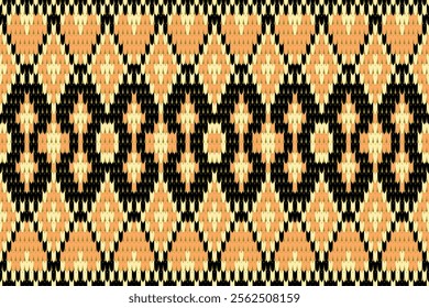 Southwestern Knitted Pattern - Traditional Tribal Texture with Geometric Motifs and Warm Tones