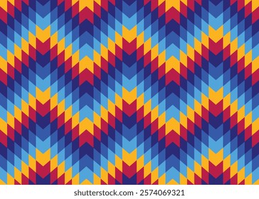 Southwestern Navajo geometric stripes pattern. Colorful Aztec southwest geometric shape seamless pattern rustic bohemian style. 