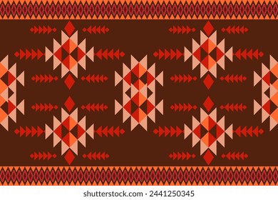 Southwestern Navajo patterns featuring triangles, zigzags, diamonds and stepped motifs 
characteristic of traditional Southwestern Native American tribal for textiles and decor fashion and product