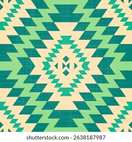 Southwestern Navajo Rug with Geometric Diamond Pattern