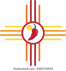 Southwestern style chili pepper design element