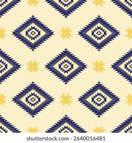 Southwestern Textile Art with Geometric Diamond Motif