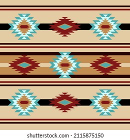 Southwestern traditional design in a seamless repeat pattern - Vector Illustration