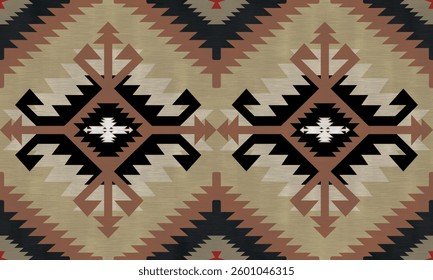Southwestern Tribal Rug with Earthy Geometric Motifs Traditional Navajo-Inspired Carpet in Neutral Tones Decorative Folk Art Rug Featuring Bold Aztec Patterns Rustic Handwoven Tapestry with Boho 