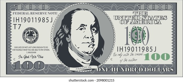 souvenir 100 dollar bill, American