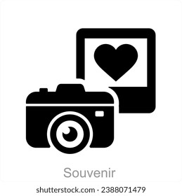 Souvenir and camera icon concept