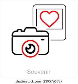 Souvenir and camera icon concept