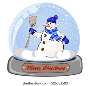 Souvenir Christmas ball with snowman inside