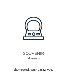 Souvenir icon. Thin linear souvenir outline icon isolated on white background from museum collection. Line vector sign, symbol for web and mobile