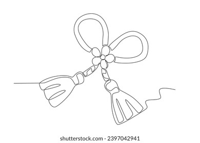 A souvenir Martisor. Martisor one-line drawing