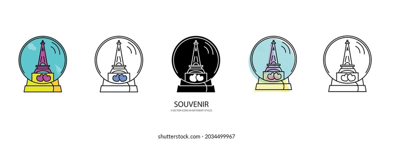 Souvenir Paris Vector Type Icon