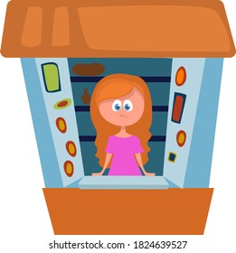 Souvenir shop, illustration, vector on white background