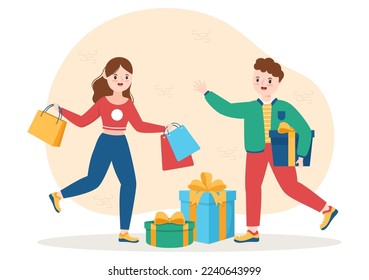 Souvenir Shop with Various the Gifts, Decorative Vases and Jewelry to Share by Friends or Family in Flat Cartoon Hand Drawn Templates Illustration