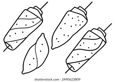 Souvlaki Line Art Graphic Design