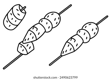 Souvlaki Line Art Minimalist Drawing