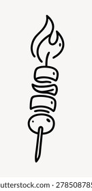 Souvlaki logo vector hand draw