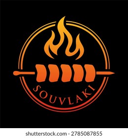 Souvlaki logo vector hand draw