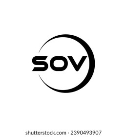 Diseño de logotipo de carta SOV, inspiración para una identidad única. Elegancia moderna y diseño creativo. Marca tu éxito con el impresionante logotipo.