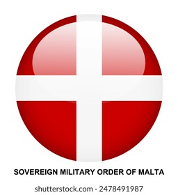 SOVEREIGN MILITARY ORDER OF MALTA flag button on white background