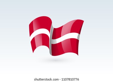 Sovereign Military waving flag vector icon, national symbol. Flag of Sovereign Military, fluttered in the wind - vector illustration isolated on white background.