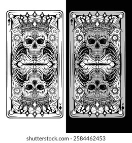 The Sovereign Skull Tarot vector vintage old school illustrator