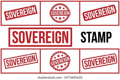 Sovereign Stamp. Red Sovereign Rubber grunge Stamp set