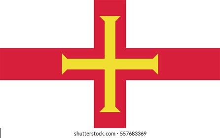 Sovereign state flag of dependent country of Guernsey in official colors.