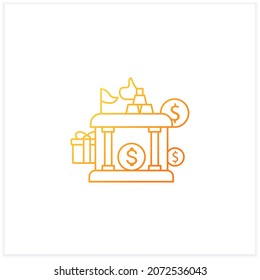 Sovereign wealth funds gradient icon. Investment fund place. Tax storage.Universal basic income concept. Isolated vector illustration.Suitable to banners, mobile apps and presentation