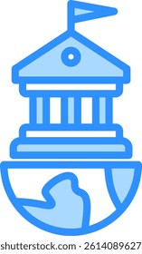Sovereignty Icon Blue Color Vector Illustration