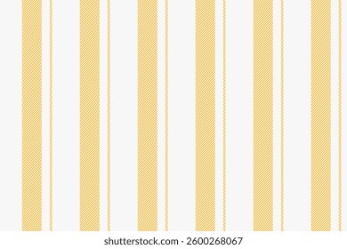 Sovering texture stripe vector, fibre background pattern seamless. Fostcard vertical lines textile fabric in white and amber colors palette.