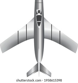 Soviet aircraft. Jet fighter, on a white background. Vector image.