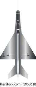 Soviet aircraft. Jet fighter, on a white background. Vector image.