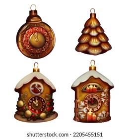 Soviet Christmas tree toys (set vector)