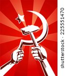 Soviet communist hammer and sickle illustration