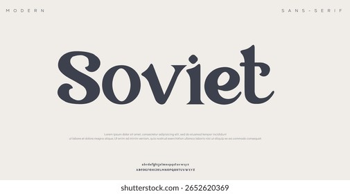 Soviet Futuristic modern elegant font alphabet vector
