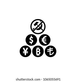 Soviet ruble and other currencies icon. Element of communism illustration. Premium quality graphic design icon. Signs and symbols collection icon for websites, web design on white background