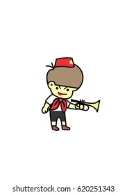 Soviet scout with trumpet