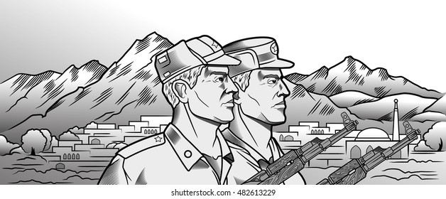 soviet soldiers bw