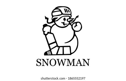 Soviet sports funny snowman hockey player