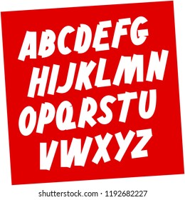 Soviet style Brush font. Editable vector alphabet