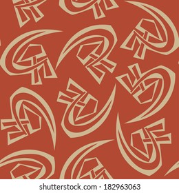 Soviet symbols of hammer and sickle vector seamless pattern