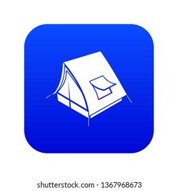 Soviet tent icon blue vector isolated on white background