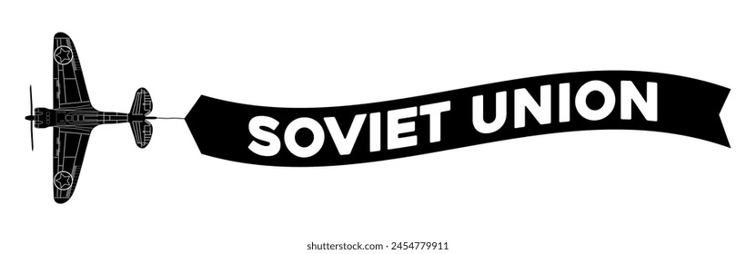 Soviet Union advertisement banner is attached to the plane