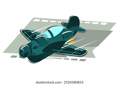 Soviet Union fighter jet icon vector illustration. simple jet engine powered aircraft icon