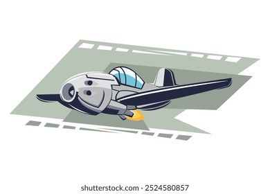 Ilustración vectorial de icono de avión de combate de la Unión Soviética. icono de avión propulsado por motor de reacción simple