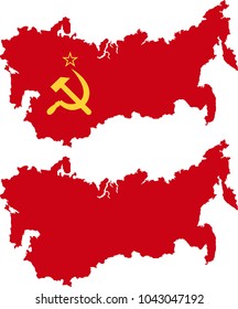 Soviet Union map with flag pattern