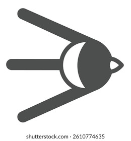 Soviet union satellite solid icon, cosmos concept. Vector graphics. Space satellite sign on white background, glyph style icon for mobile or web design