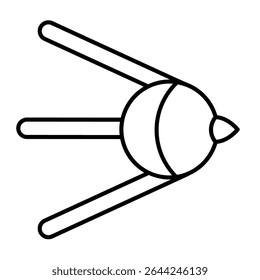Soviet union satellite thin line icon, cosmos concept. Vector graphics. Space satellite sign on white background, style mobile or design