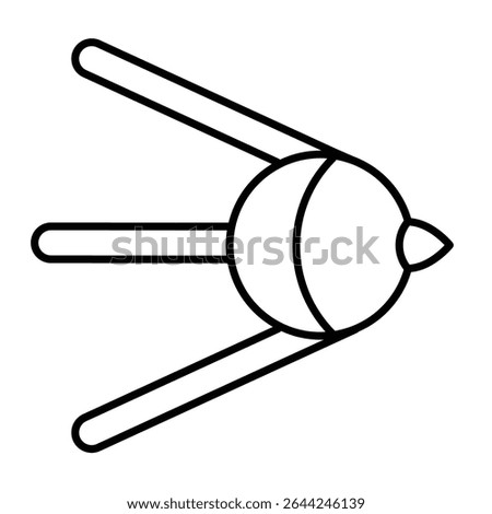 Soviet union satellite thin line icon, cosmos concept. Vector graphics. Space satellite sign on white background, style mobile or design