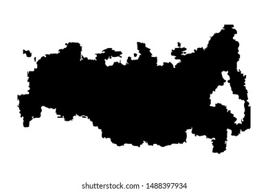 Soviet Union, USSR silhouette map